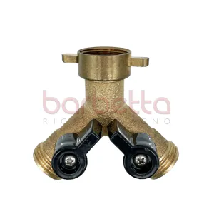 PRESA A RUBINETTO DOPPIA USCITA F3/4”xM3/4”xM3/4”