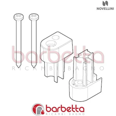 COPPIA BOCCOLE LATERALE ANTA BJ 02 S IN FINITURA CROMO RICAMBIO NOVELLINI R04ABJS01-K