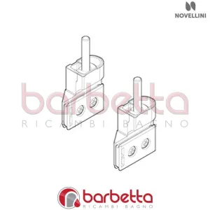 COPPIA PATTINI BJ 02 S IN FINITURA GRIGIO RAL RICAMBIO ORIGINALE NOVELLINI R03BJS01-68
