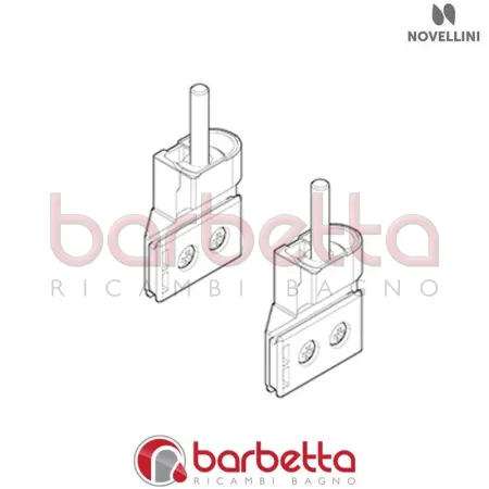 COPPIA PATTINI BJ 02 S IN FINITURA GRIGIO RAL RICAMBIO ORIGINALE NOVELLINI R03BJS01-68
