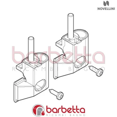 COPPIA CERNIERA FISSA BINARIO BJ 02 S IN FINITURA BIANCO RICAMBIO NOVELLINI R02BJS01-30