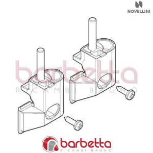 COPPIA CERNIERA FISSA BINARIO BJ 02 S IN FINITURA GRIGIO RAL RICAMBIO NOVELLINI R02BJS01-68