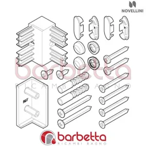 CONFEZIONE MONTAGGIO LATO BJ 01 A IN FINITURA CROMO RICAMBIO NOVELLINI R01BJA01-K