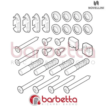 CONFEZIONE MONTAGGIO BJ 01 2P LUNES2 IN FINITURA BIANCO RICAMBIO NOVELLINI R01BJ2P1-A