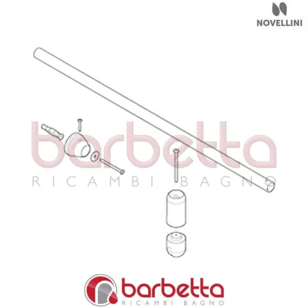 BARRA SOSTEGNO JOKER 100 CM IN FINITURA BIANCO RICAMBIO NOVELLINI R80JOK10-A