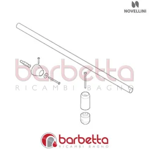 BARRA SOSTEGNO JOKER 100 CM IN FINITURA SILVER RICAMBIO NOVELLINI R80JOK10-B