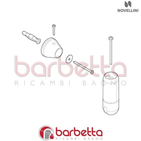 CONFEZIONE ACCESSORI BARRA SOSTEGNO JOKER 100 CM IN FINITURA CROMO RICAMBIO NOVELLINI R801JOK10-K