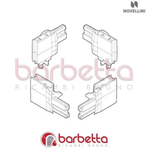 CONFEZIONE ANGOLARI BINARI LUNES 2P IN FINITURA BIANCO RICAMBIO NOVELLINI R04LU2P1-A