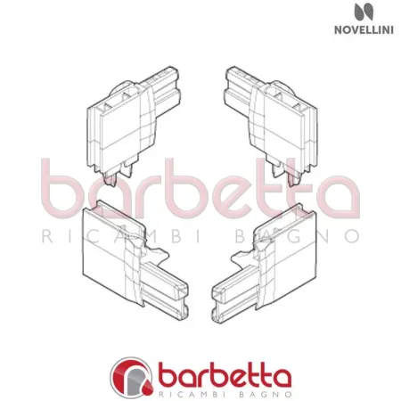 CONFEZIONE ANGOLARI BINARI LUNES 2P IN FINITURA BIANCO RICAMBIO NOVELLINI R04LU2P1-A