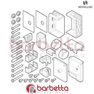 CONFEZIONE MONTAGGIO BE 01 3PH SX ROSE IN FINITURA CROMO RICAMBIO NOVELLINI R01BE3PHS1-K