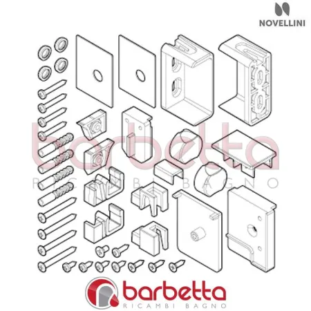 CONFEZIONE MONTAGGIO BE 01 3PH SX ROSE IN FINITURA CROMO RICAMBIO NOVELLINI R01BE3PHS1-K
