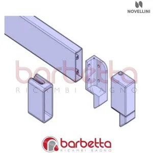 BARRA DI SOSTEGNO ROSE PHB PHVB DX 100 CM IN FINITURA SILVER RICAMBIO NOVELLINI R80ROSPHB1D-B