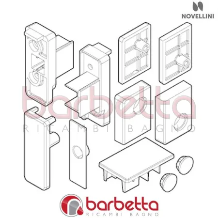 CONFEZIONE PARTICOLARI PLASTICA E 01 FH VERSIONE 02 RICAMBIO NOVELLINI R09BEFH2-K