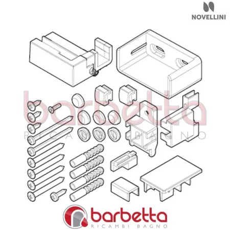 CONFEZIONE MONTAGGIO E01 PH HN PHV SX VERSIONE 02 IN FINITURA CROMO RICAMBIO NOVELLINI R01BEPHS2-K