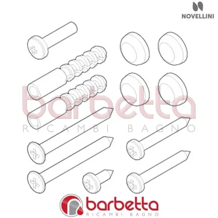 CONFEZIONE MONTAGGIO VITERIA BE 01 FH IN FINITURA CROMO RICAMBIO NOVELLINI R01BEFH2-K