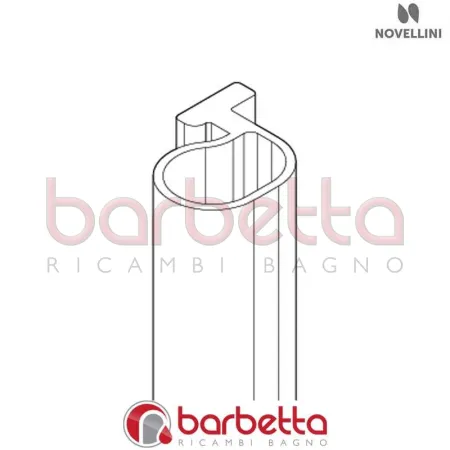 GUARNIZIONE VERTICALE LATERALE SCHIENALE E 01 S 2000MM RICAMBIO NOVELLINI R50BESO01-TR