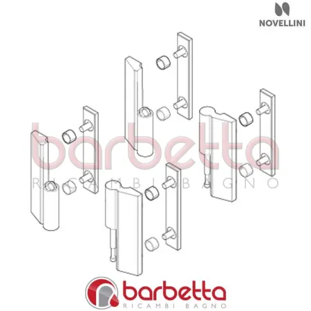 CONFEZIONE COPPIA CERNIERE OTTAWA SX RICAMBIO NOVELLINI R02OTSMO1-K