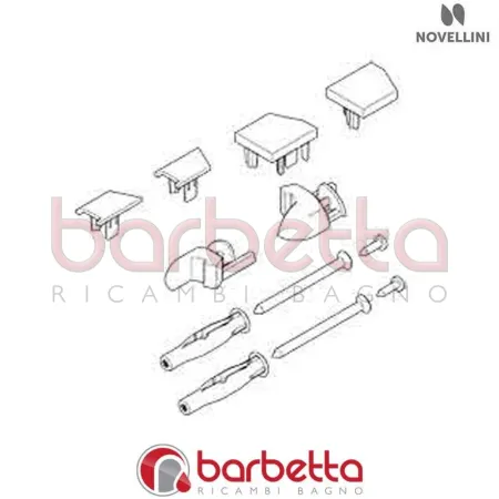 CONFEZIONE VITERIA PLASTICA LOUVRE 2P NICCHIA RICAMBIO NOVELLINI R01LO2PN1-K
