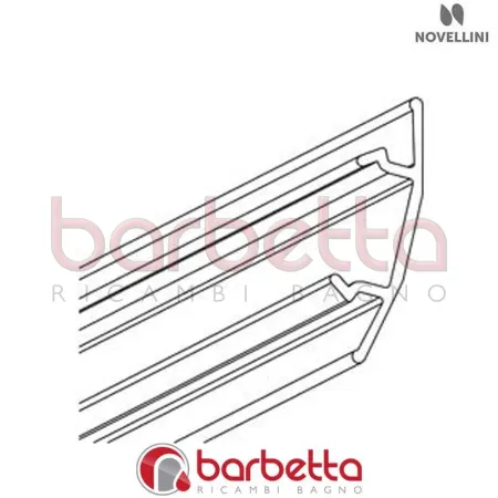 GUARNIZIONE VERTICALE PROFILO MURO LOUVRE 2P NICCHIA RICAMBIO NOVELLINI R50LO2PN1-B