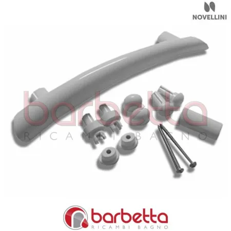 MANIGLIA SINISTRA E CONTROMANIGLIA KING R IN FINITURA BIANCO RICAMBIO NOVELLINI R40MAKRS1-A