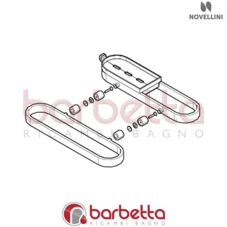 PORTAOGGETTI 580 KUADRA HPB 80/90 IN FINITURA CROMO RICAMBIO NOVELLINI R90PKUHPB580-K