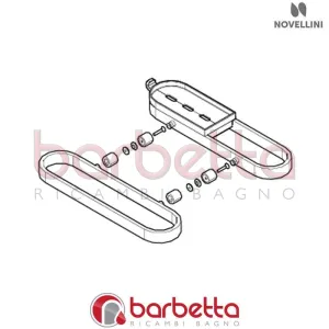 PORTAOGGETTI 380 KUADRA HPB 40/50/60/70 IN FINITURA CROMO RICAMBIO NOVELLINI R90PKUHPB380-K