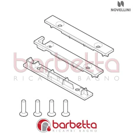 CONFEZIONE TAPPI BARRE FRAME KUADRA H IN FINITURA NERO RICAMBIO NOVELLINI R804KUFRMO-H