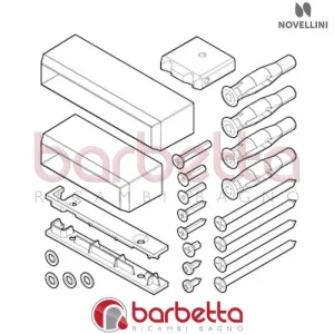 CONFEZIONE MONTAGGIO BARRE FRAME A SOFFITTO KUADRA H IN FINITURA NERO RICAMBIO NOVELLINI R801KUFRSOF-H
