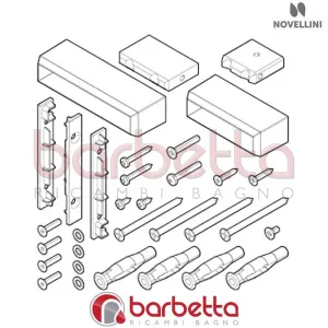 CONFEZIONE MONTAGGIO BARRE FRAME KUADRA H IN FINITURA CROMO RICAMBIO NOVELLINI R801KUFRMO-K