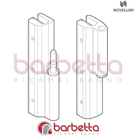 CONFEZIONE CERNIERA GIADA H ABBINATO GIADAHA37 IN FINITURA BIANCO RICAMBIO NOVELLINI R02GIHA37-A