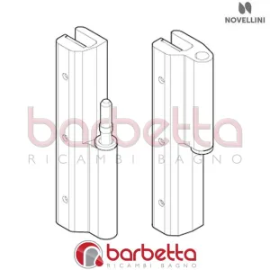 CONFEZIONE CERNIERA GIADA H ABBINATO GIADAHA37 IN FINITURA CROMO RICAMBIO NOVELLINI R02GIHA37-K