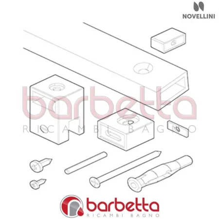 BARRA SOSTEGNO A T YOUNG 2 150 CM IN FINITURA CROMO RICAMBIO NOVELLINI R80Y215T-K