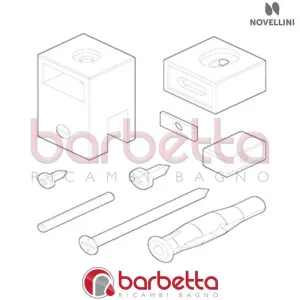 CONFEZIONE ACCESSORI BARRA SOSTEGNO A T YOUNG2 150CM IN FINITURA CROMO RICAMBIO NOVELLINI R801Y215T-K