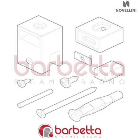 CONFEZIONE ACCESSORI BARRA SOSTEGNO A T YOUNG2 150CM IN FINITURA CROMO RICAMBIO NOVELLINI R801Y215T-K