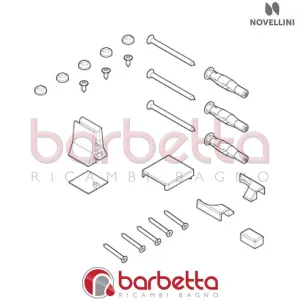 CONFEZIONE MONTAGGIO BN 01 3V IN FINITURA CROMO RICAMBIO NOVELLINI R01BN3V1-K