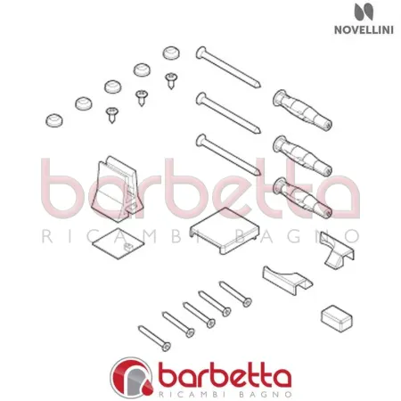 CONFEZIONE MONTAGGIO BN 01 3V IN FINITURA CROMO RICAMBIO NOVELLINI R01BN3V1-K