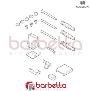 CONFEZIONE MONTAGGIO BN 01 1V IN FINITURA CROMO RICAMBIO NOVELLINI R01BN1V1-K