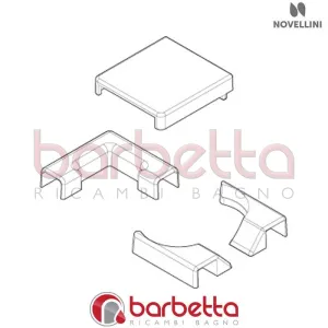 CONFEZIONE ACCESSORI PROFILO TENUTA INFERIORE BN01 A 2G IN FINITURA CROMO RICAMBIO NOVELLINI R0410BNMO-K