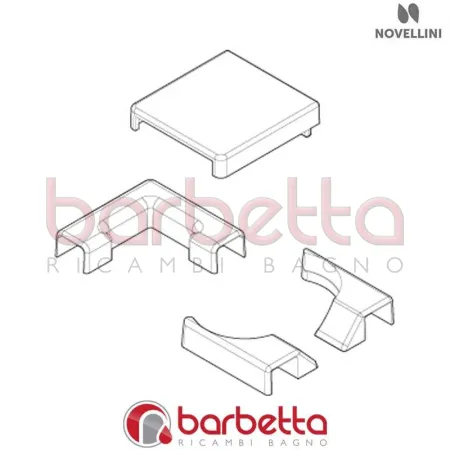 CONFEZIONE ACCESSORI PROFILO TENUTA INFERIORE BN01 A 2G IN FINITURA CROMO RICAMBIO NOVELLINI R0410BNMO-K
