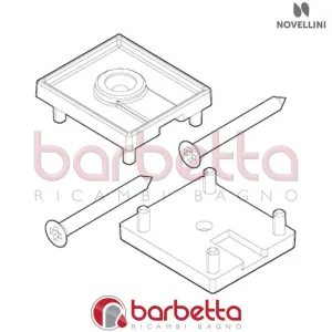 CONFEZIONE TAPPI SCHIENALE BN 01 FISSI YOUNG 2 IN FINITURA CROMO RICAMBIO NOVELLINI R04BNFI1-K