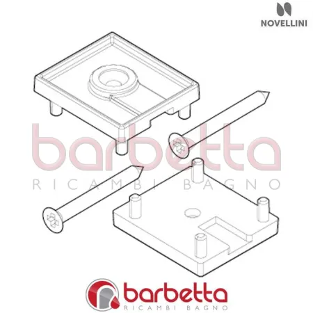 CONFEZIONE TAPPI SCHIENALE BN 01 FISSI YOUNG 2 IN FINITURA CROMO RICAMBIO NOVELLINI R04BNFI1-K