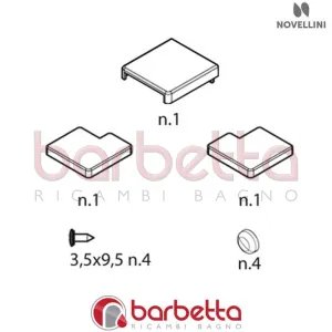 CONFEZIONE MONTAGGIO BN 01 F1B F2B IN FINITURA CROMO RICAMBIO NOVELLINI R01BNFB1-K