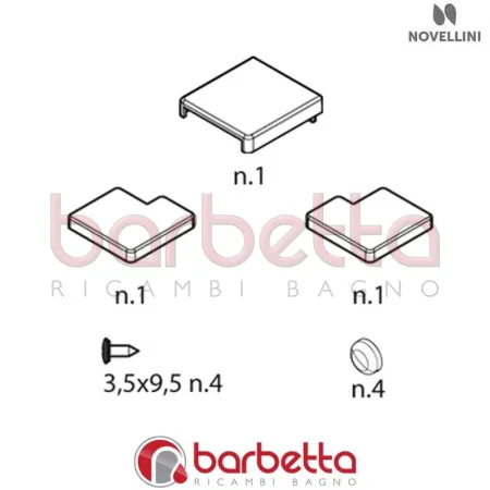 CONFEZIONE MONTAGGIO BN 01 F1B F2B IN FINITURA CROMO RICAMBIO NOVELLINI R01BNFB1-K