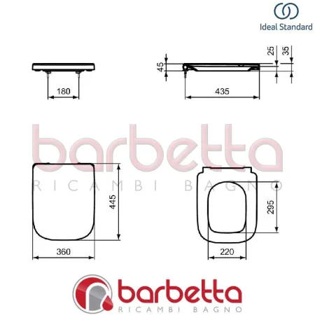 SEDILE COPRIWATER I.LIFE A RICAMBIO IDEAL STANDARD T453001