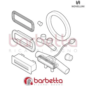 BOCCHETTA COMPLETA RETTANGOLARE CON CROMOTERAPIA DIVINA RICAMBIO NOVELLINI BOCIRTVDIV4-A