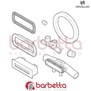 BOCCHETTA COMPLETA RETTANGOLARE DIVINA IDRO BASE IN FINITURA BIANCO RICAMBIO NOVELLINI BOCIRTVDIV5-A
