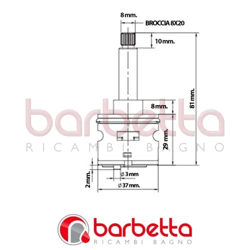 CARTUCCIA DEVIATRICE 4 VIE COLONNE DOCCIA 35/77