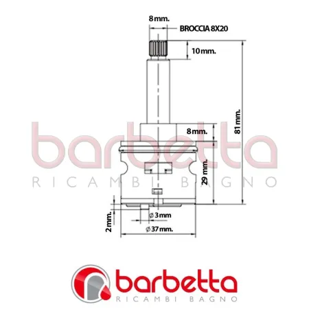 CARTUCCIA DEVIATRICE 4 VIE COLONNE DOCCIA 35/77