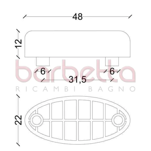 PARACOLPI PER SEDILI WC ORLANDO - mm. 48x22x12