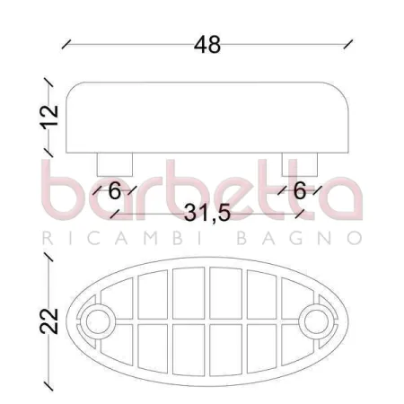 PARACOLPI PER SEDILI WC ORLANDO - mm. 48x22x12